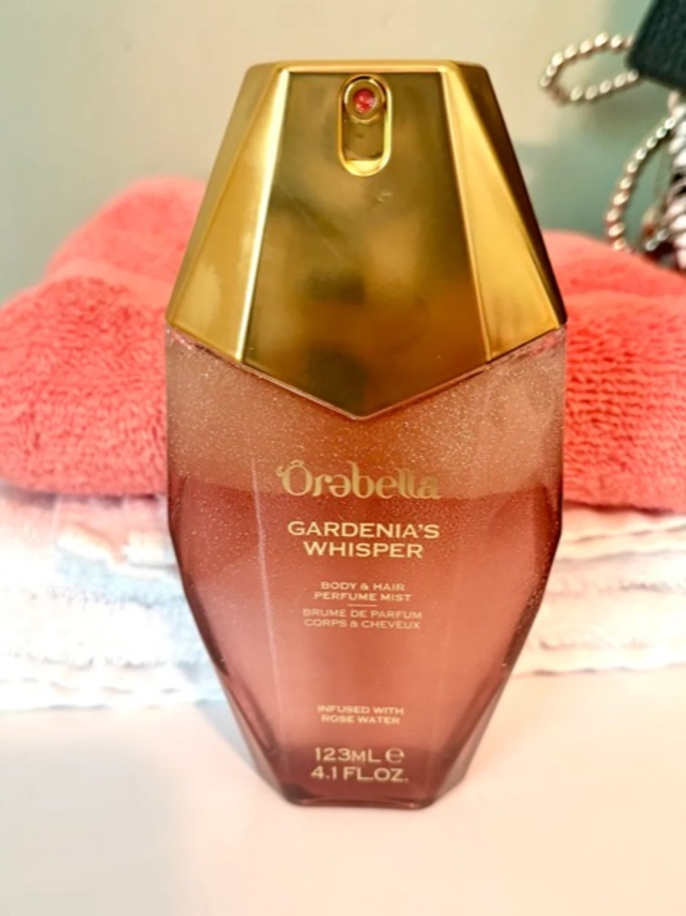 Orebella Gardenia's Whisper Body & Hair m1st- Rose Sparkle Bottle